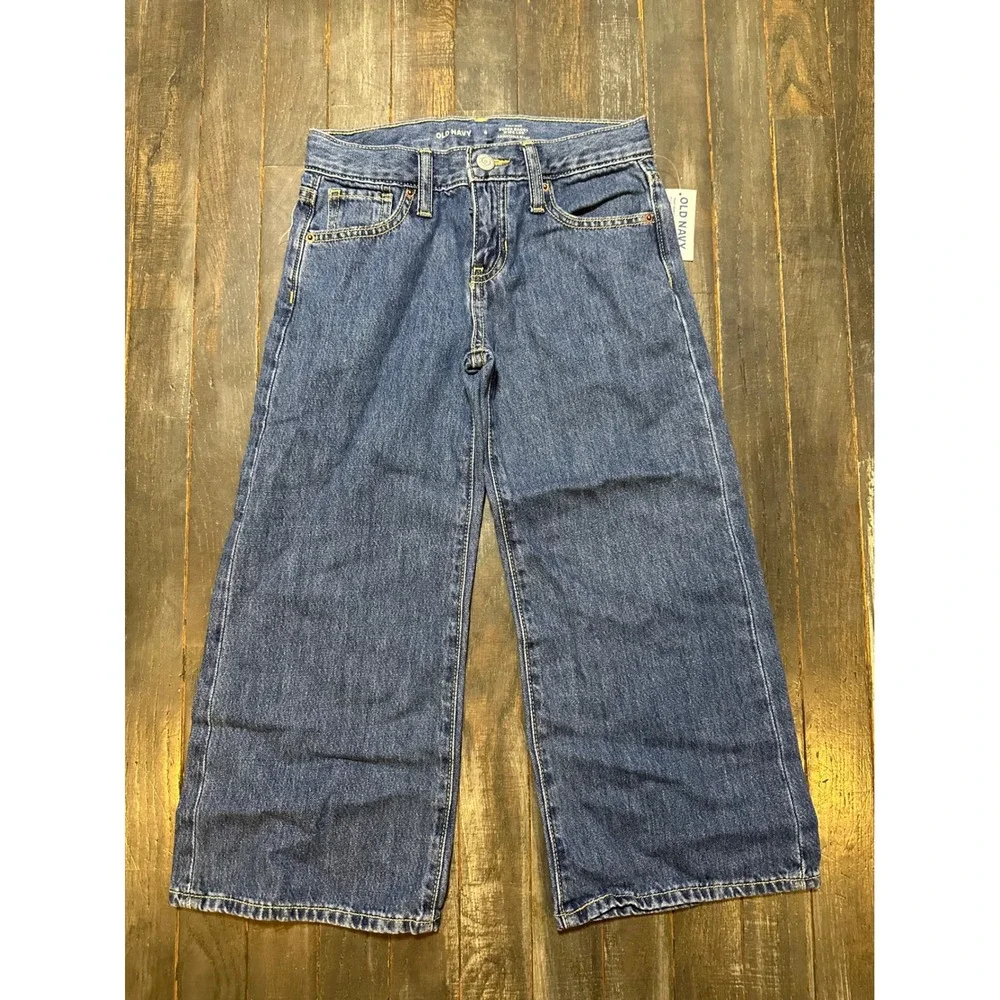 Old Navy Girls High-Rise Super Baggy Wide Leg Jeans Blue Denim Size 6